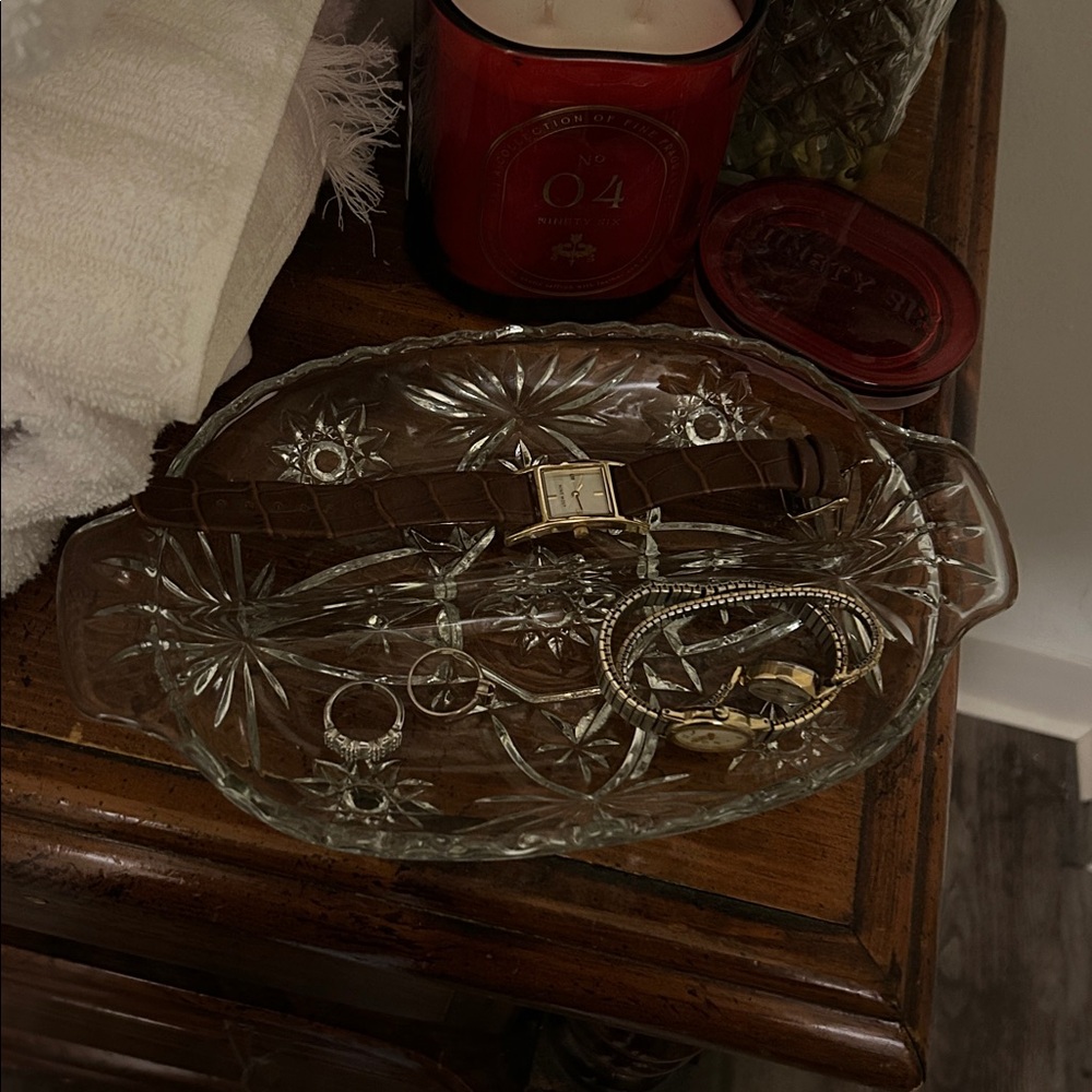 Vintage Star Of David Anchor Hocking Clear Glass Serving Dish
